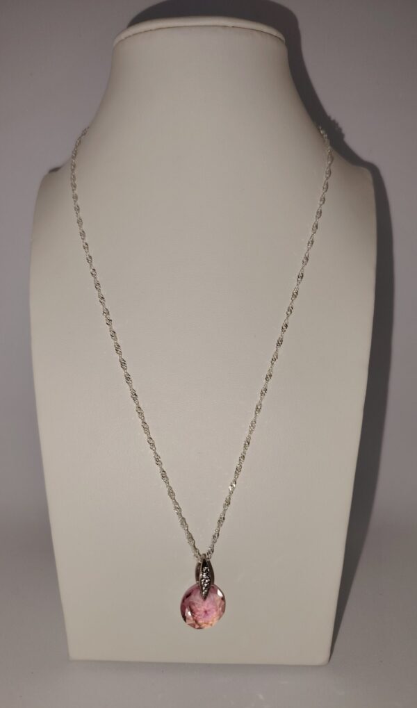 Collar Cristal Swarovski Circular Rosado - Imagen 3