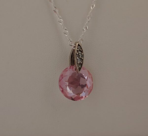 Collar Cristal Swarovski Circular Rosado