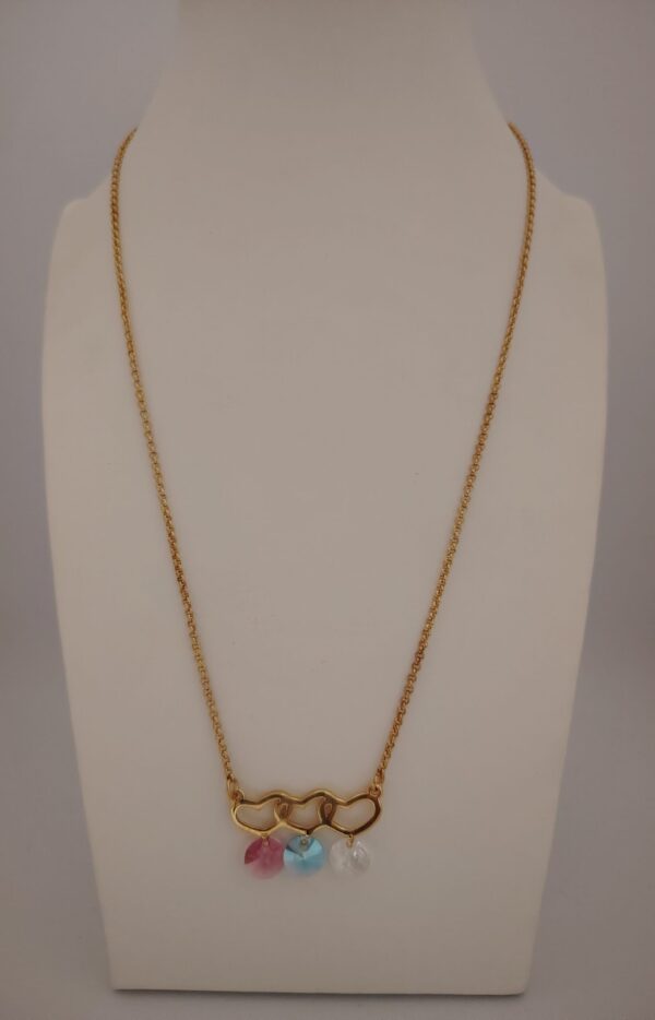 Collar Hermandad con Tres Corazones y Cristale - Imagen 2
