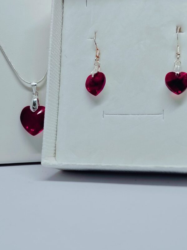Conjunto Corazón Rojo Swarovski - Imagen 3