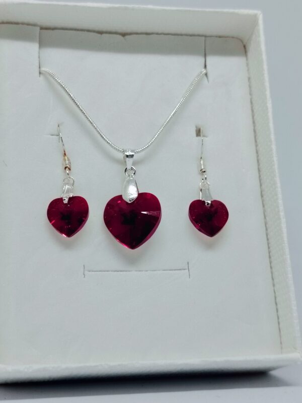 Conjunto Corazón Rojo Swarovski - Imagen 4