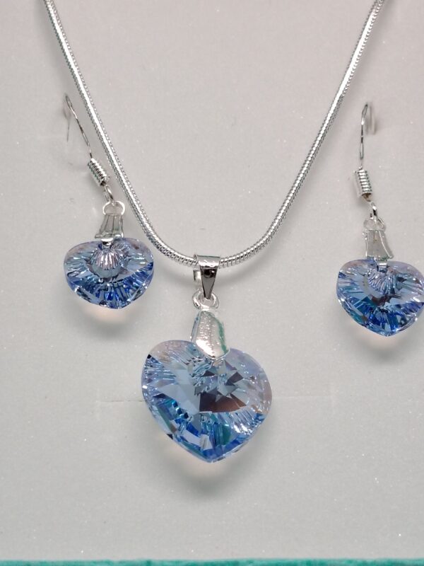 Conjunto Corazón Turquesa con Cristal Swarovski - Imagen 3