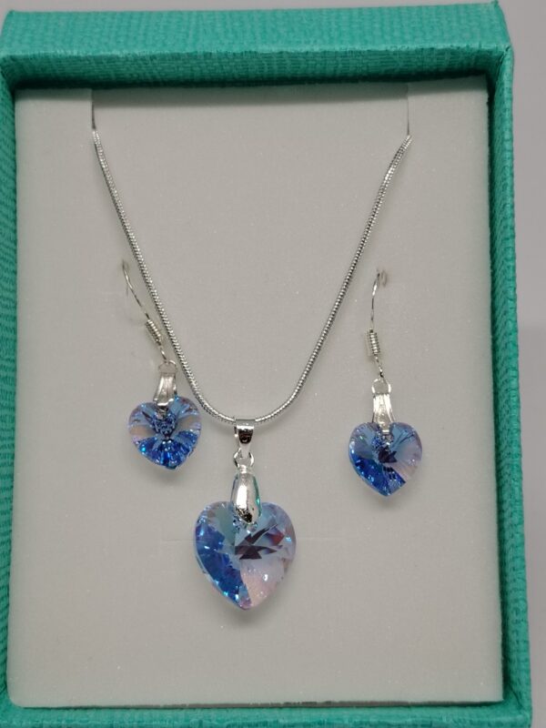 Conjunto Corazón Turquesa con Cristal Swarovski - Imagen 2